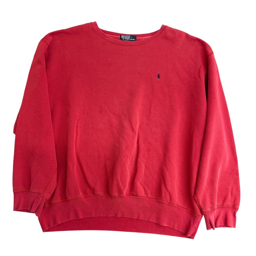 Polo Ralph Lauren Mens Red Crewneck Sweatshirt Embroidered Pony Logo XL 3050